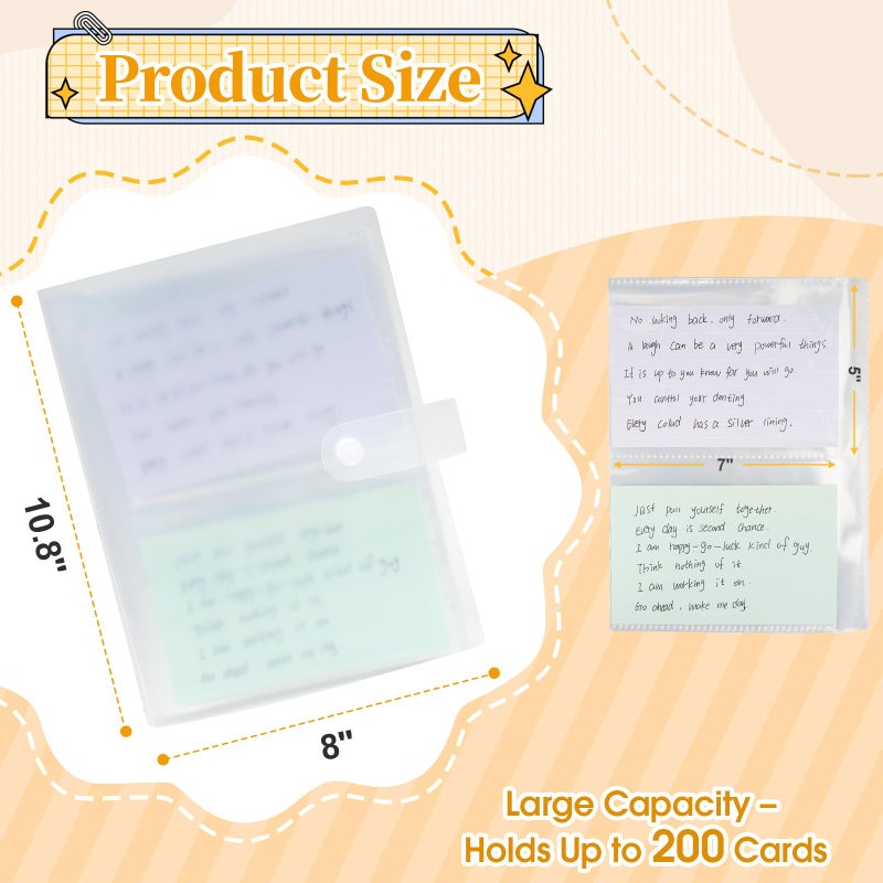 Jactales Large 5x7 Index Card Holder Binder with Clear Plastic Sleeves - 200 Pocket Card Organizer for Indexcards  Flashcards  Postcards  Recipe Cards  Photos  and Study Notes - Small Storage Album - Image 2